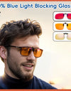 Clip 100% Blue Light Blocking glasses Red Lens ,Orange Lens Anti fatigue Detachable Lens Gaming Glasses Computer Eyeglasses