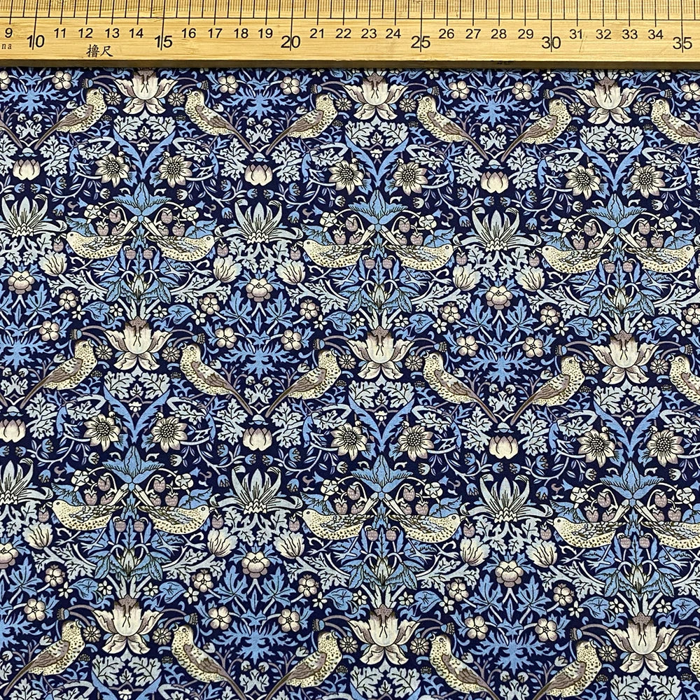 William Morris 80S Liberty Strawberry thief 100%Cotton tana lawn Poplin Fabric Digital Printing Diy Handmade Dresses Shirt Cloth