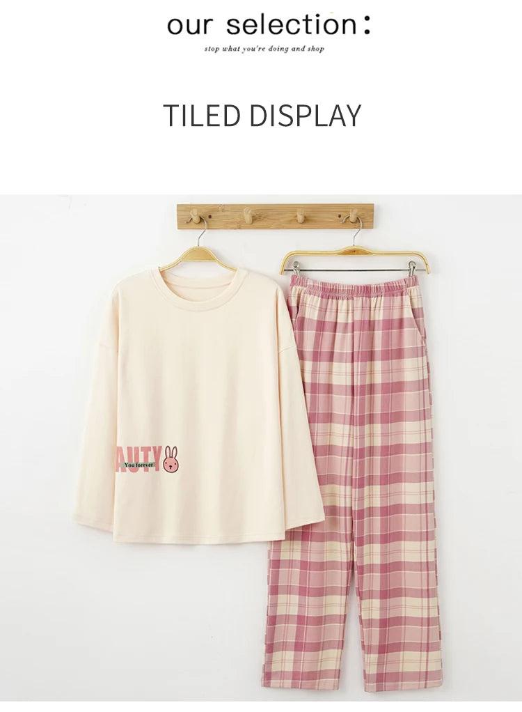 Women’s 2-Piece Pajama Set – Long Sleeve Top & Pants, Loose & Comfortable Winter Loungewear