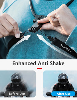 Anti-shake Neck Hold Mount for iPhone 14 13 Xiaomi Huawei Samsung Cellphone Smartphone Running Cycling Record Vlog Video