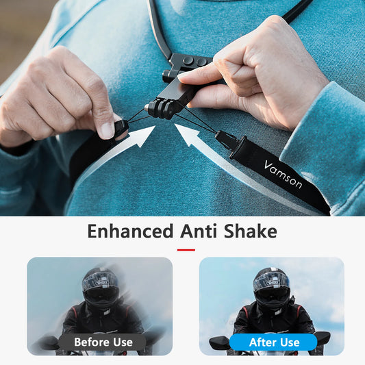 Anti-shake Neck Hold Mount for iPhone 14 13 Xiaomi Huawei Samsung Cellphone Smartphone Running Cycling Record Vlog Video