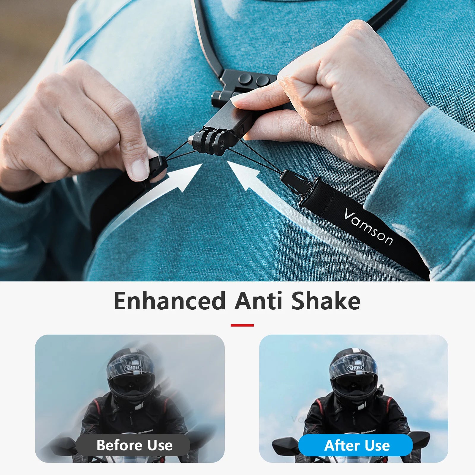 Anti-shake Neck Hold Mount for iPhone 14 13 Xiaomi Huawei Samsung Cellphone Smartphone Running Cycling Record Vlog Video