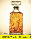 3 styles barware wine glass bottle 1000ml lead-free glass whiskey decanters for Liquor Scotch Bourbon