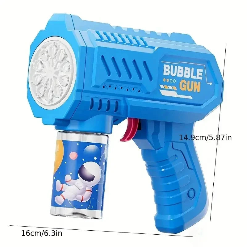 12 hole electric children's bubble gun, toy bubble machine, automatic soap blowing machine with lights, summer outdoor party gam