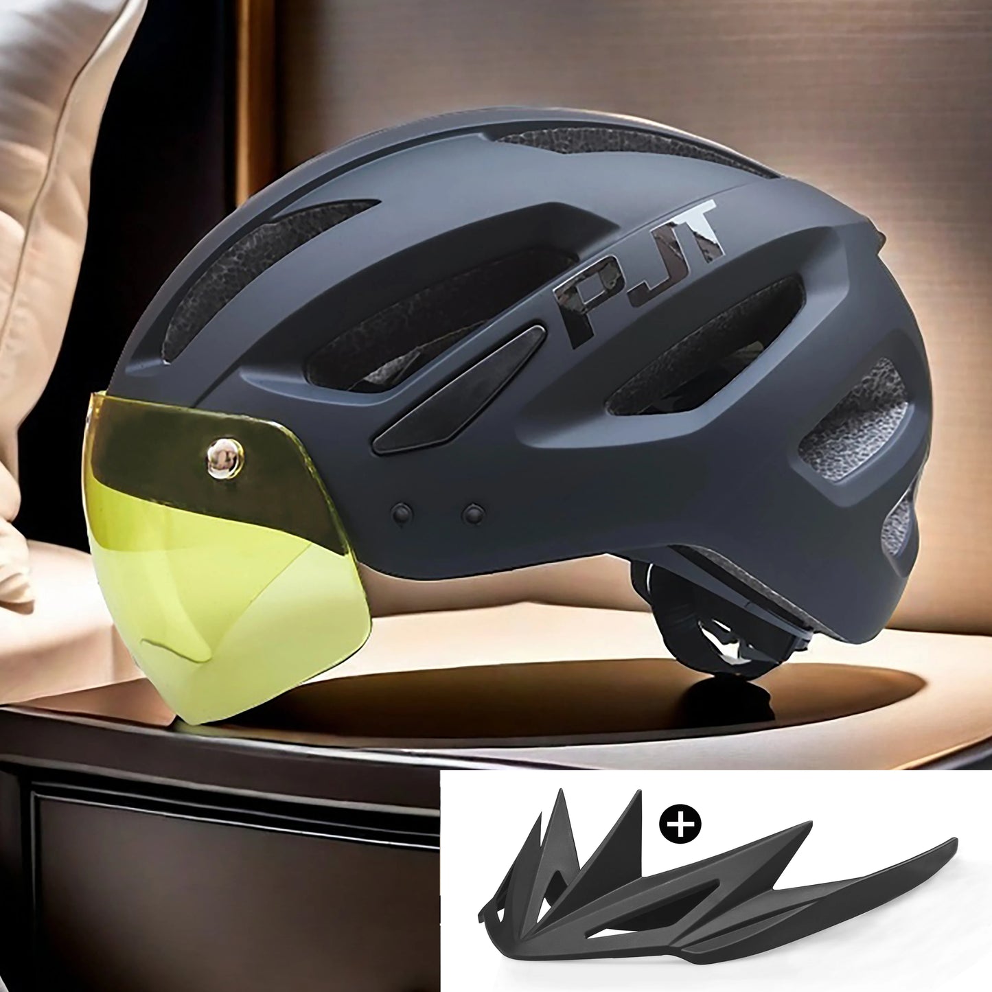 Rechargeable LED Cycling Helmet With Dual Mode Goggles