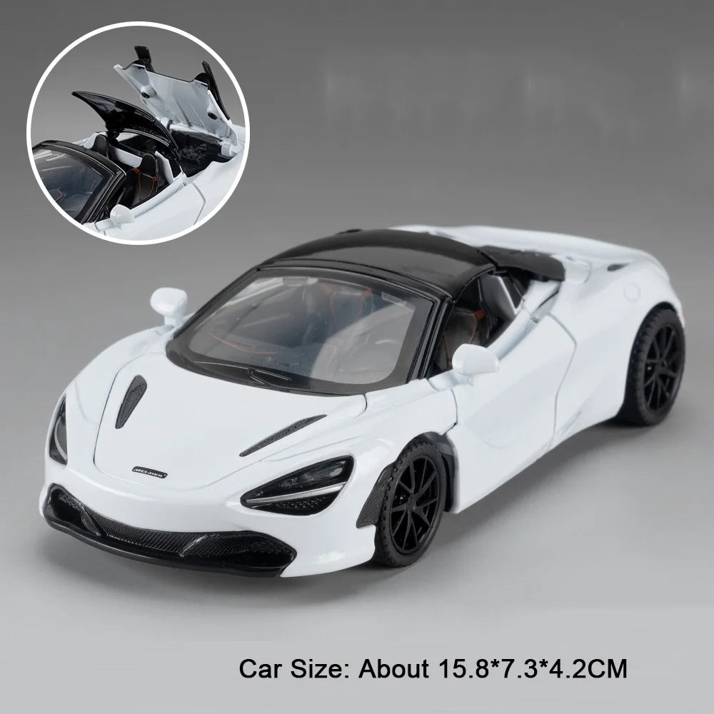 1:32 720S Senna Sports Car Model Toy Doors Opened Metal Die-cast Sound Light Miniature Vehicles Models Boys Collection Gifts