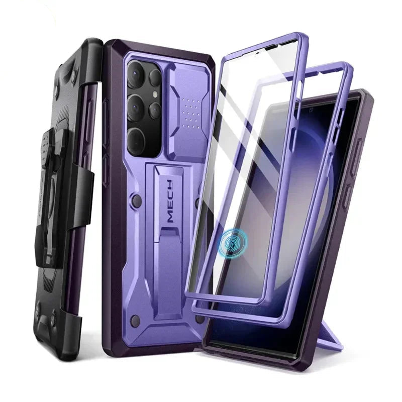 for Samsung Galaxy S23 Ultra S24 Case with Kickstand Slide Camera Cover Screen Protector Military Grade Shockproof 6.8"