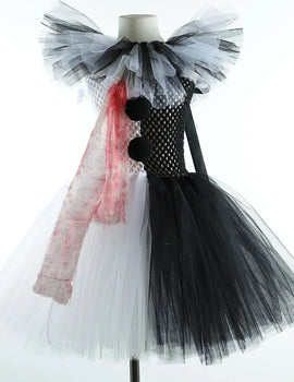 Killer Clown Costume for Girls Halloween Fancy Tutu Dress Blood Scary Art The Clown Terrifier Costume for  Carnival Clothes