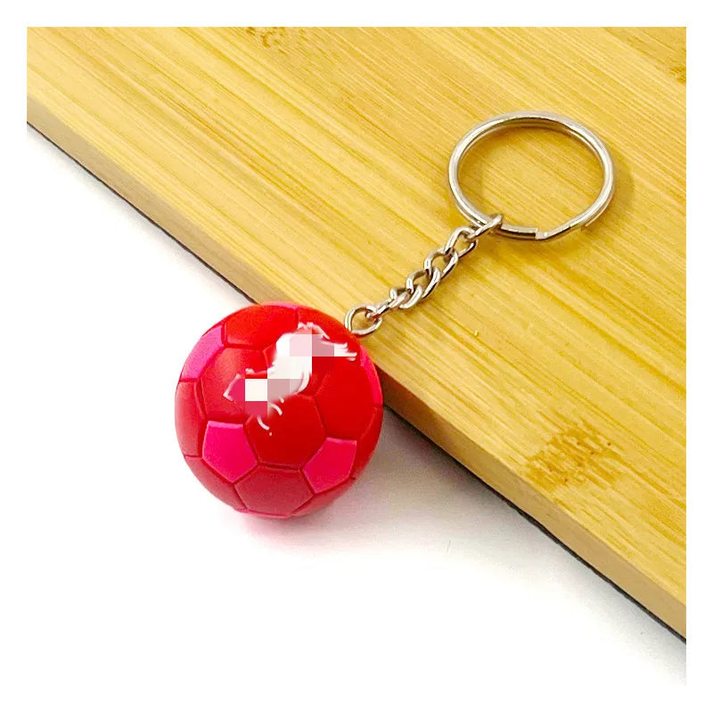Football Club Soccer Ball Keychain Team Flag Pendant Fan Souvenir Bag Charm