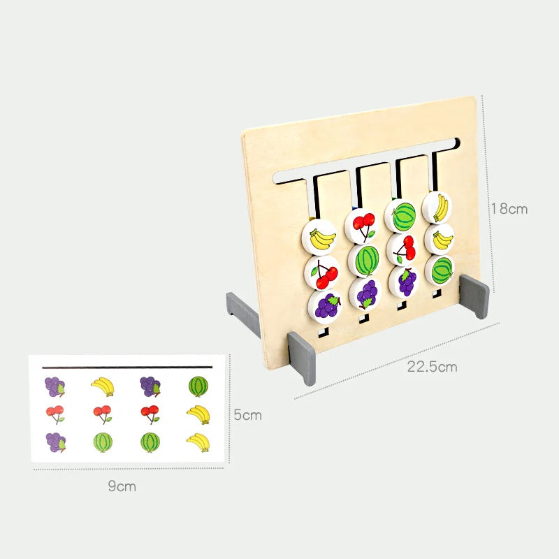 Montessori Wooden Toys Double-sided Matching Games for Kids 2 3 4 Years Logic Thinking Training Activity Board Baby Wooden Toys