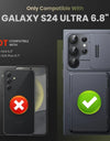 For Samsung Galaxy S24 Ultra Wallet Case With Card Holder Stand Sliding Camera Cover RFID Blocking Rugged Shockproof Protection