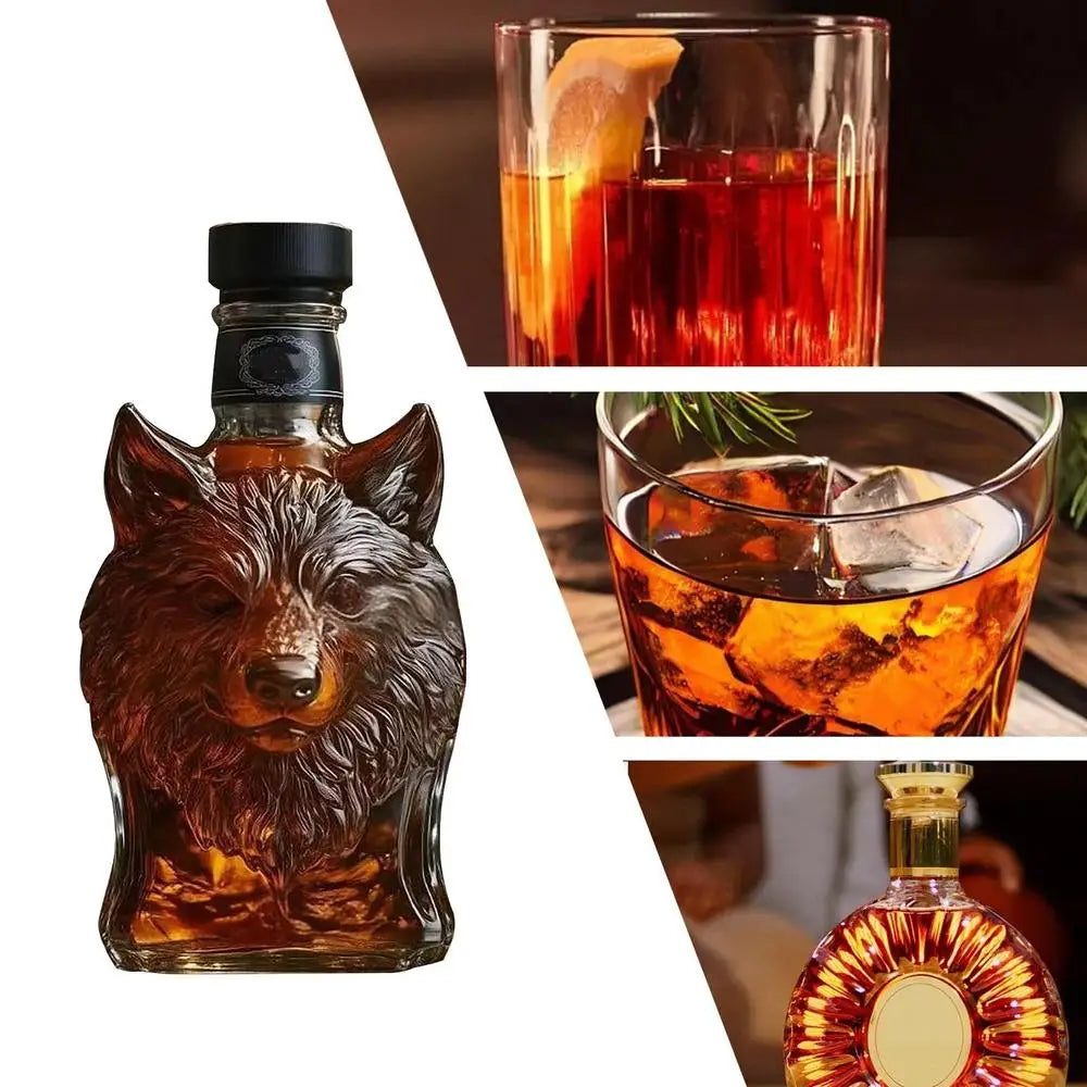 Whiskey Glass Decanter Animal Statue Whiskey Decanter Wine Bottle Liquor Bottle Home Decorations Wine Container for Alcohol
