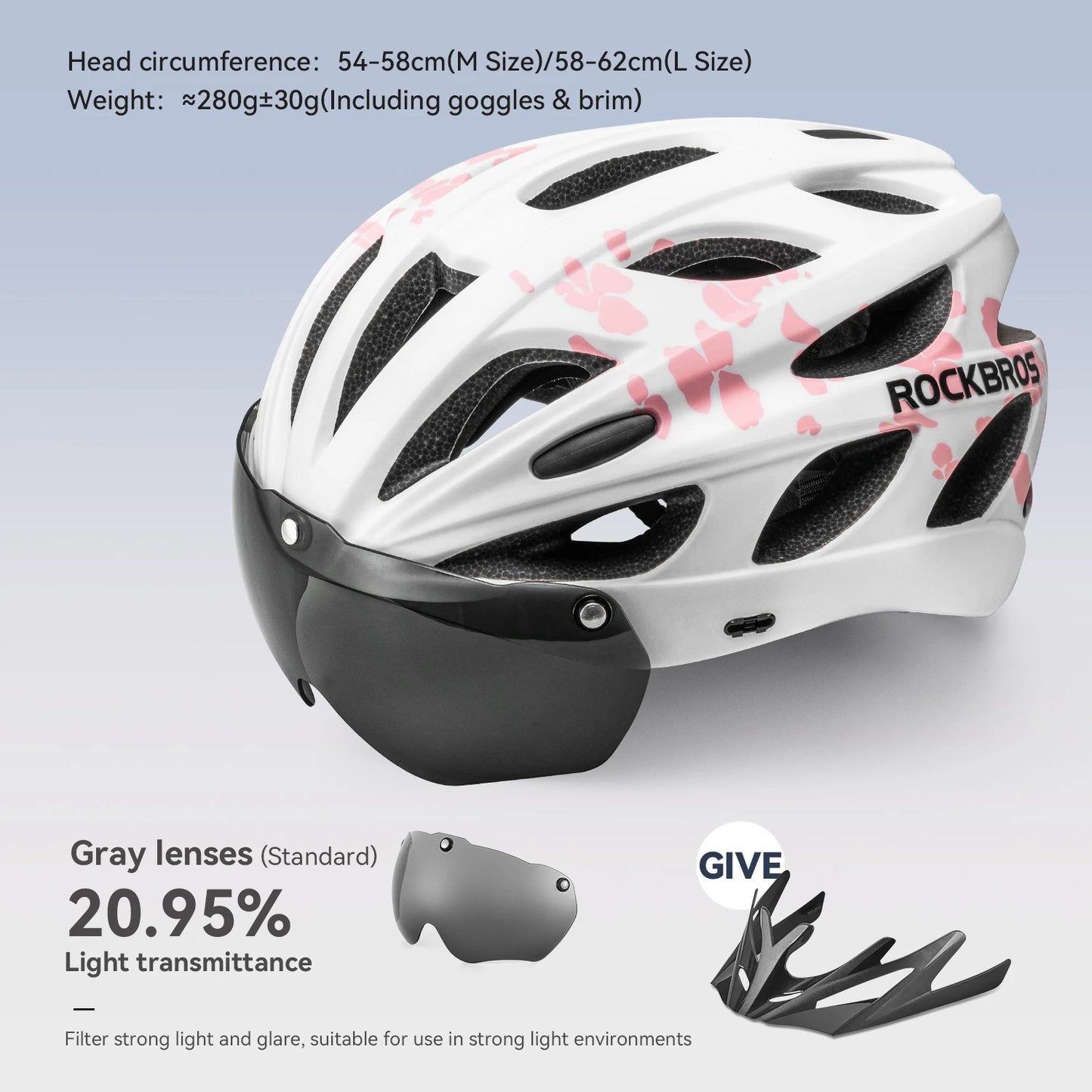 Cycling Helmet With Goggles Visor Brim Adults Riding Bike Helmet Breathable Ultralight MTB Road Bicycle Helmet