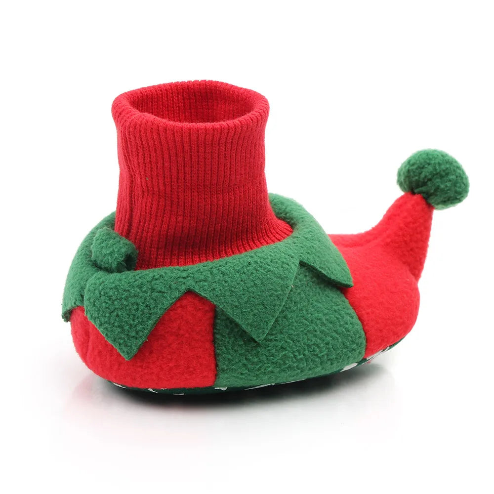 Shoes for Winter Christmas  Shoes Cute Santa for Boys and Girls 11CM/12CM/13CM 0-12 Months Warm Lining Inside Soft