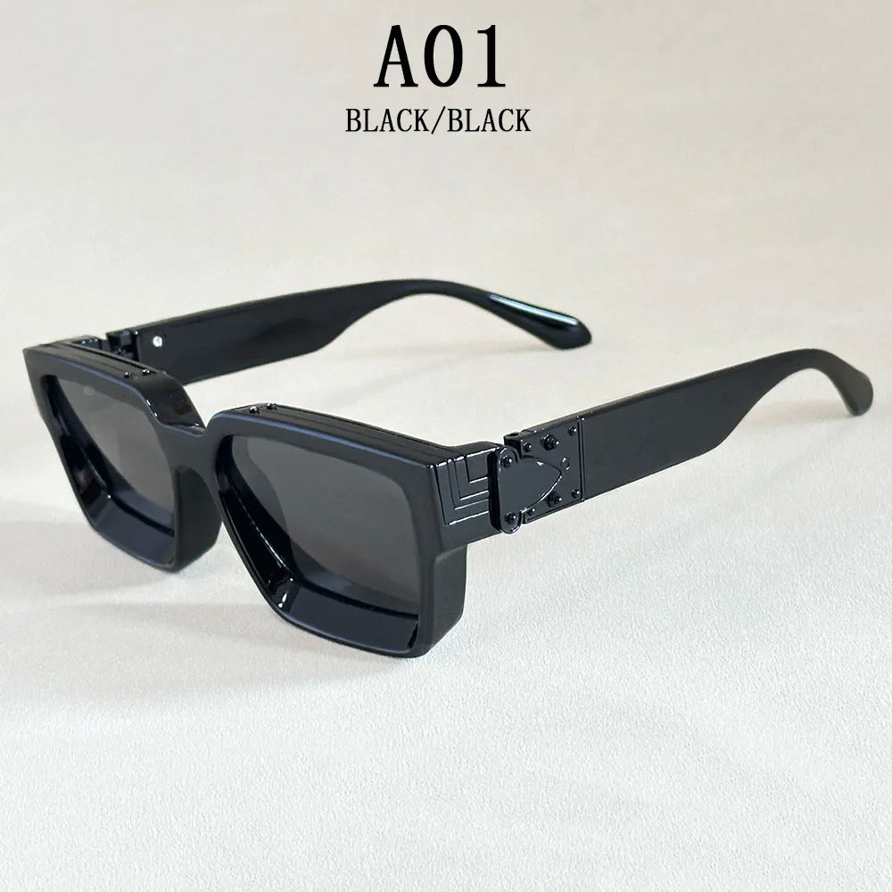 Retro Square Millionaire Sunglasses With UV400 Protection