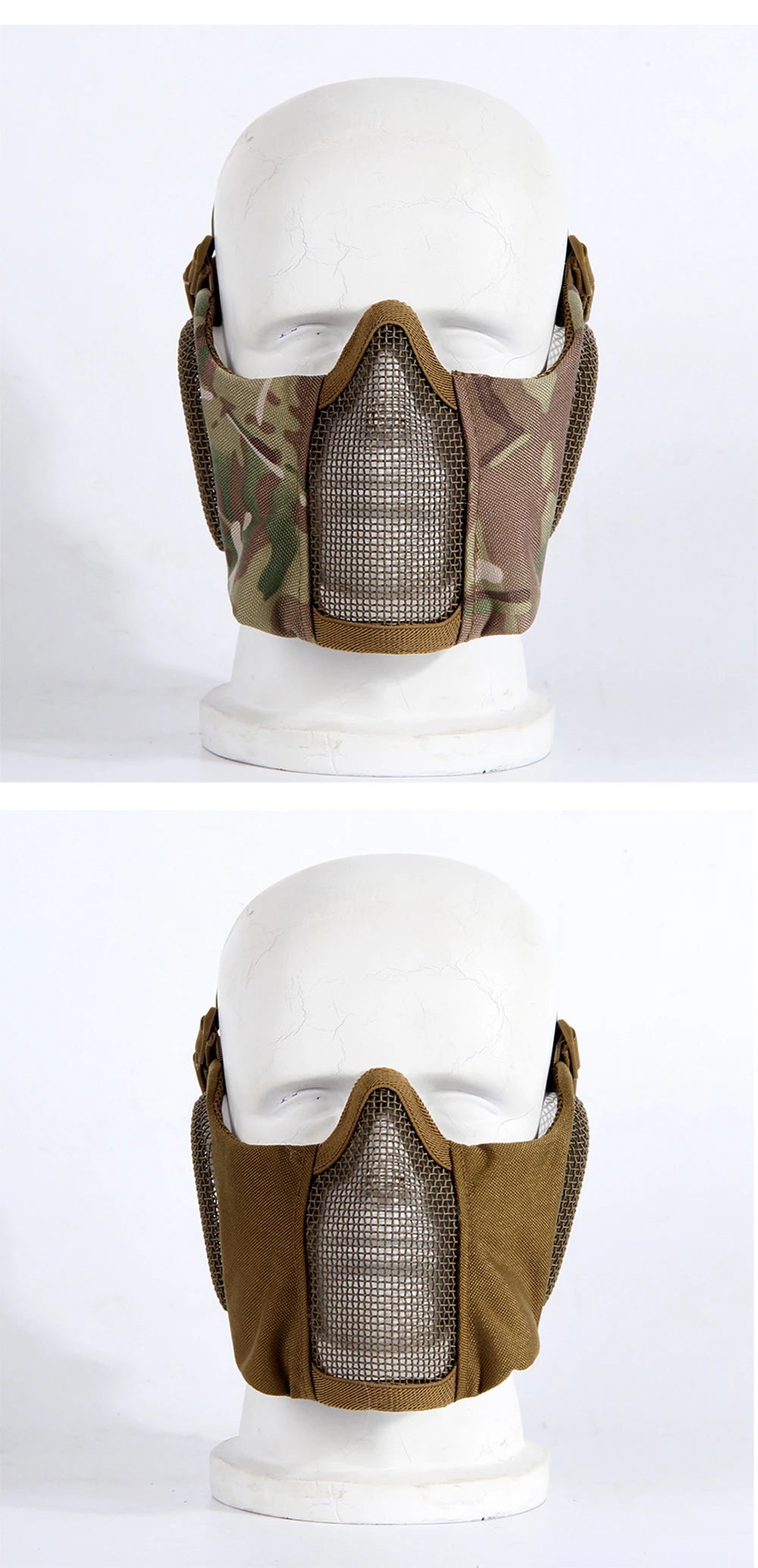 Tactical Airsoft Masks Metal Steel Net Mesh Protect Ears Mask Field Hunting Outdoor War Games Tactical Shooting Paintball Mask