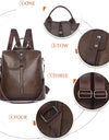 Backpacks PU Leather Travel Back Pack Ladies Large Capacity Shoulder Handbags