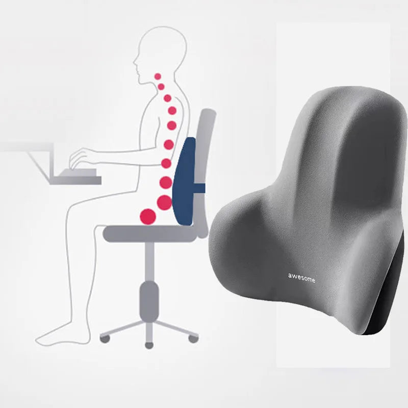 Memory Foam Lumbar Back Cushion Car Office Chair Lumbar Cushion Postpartum Waist Support Multi Functional Pain Relief Pillow