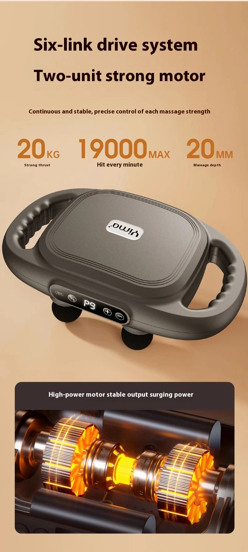 Muscle Massge  for Athletes,Handheld Back Massager，Handheld Deep Tissue Percussion Massager  for Neck,Back,Leg