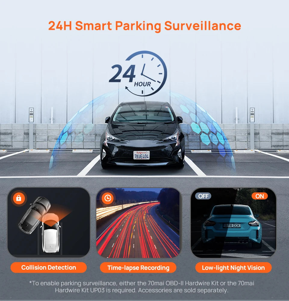 Dash Cam M310 Plus 3K 1620P Car DVR – Voice Control, 139° Wide Angle, WDR Night Vision, WiFi, Parking Monitor