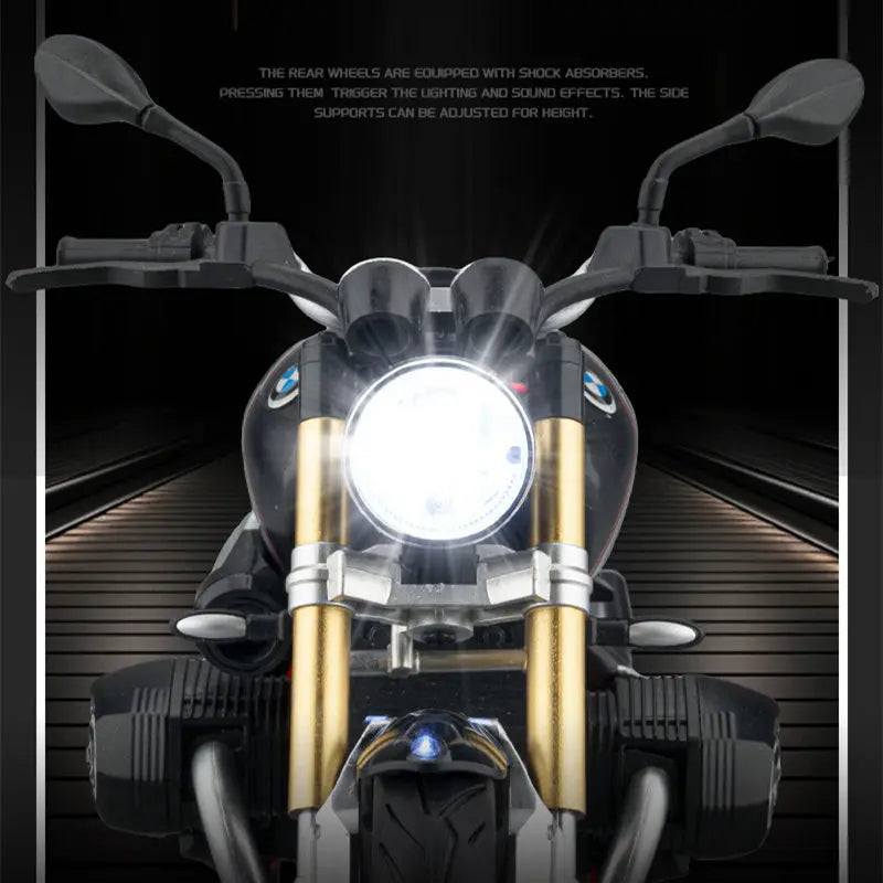 Diecast BMW R Nine T Retro Motorcycle Model 1 to 9 Scale