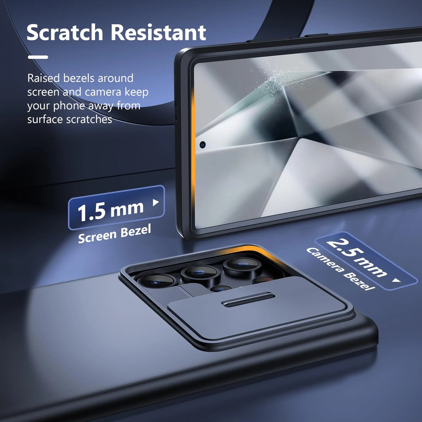 For Samsung Galaxy S24 Ultra Case with Camera Cover Screen Protector Military Drop Protection Shockproof Slim Matte Phone Case