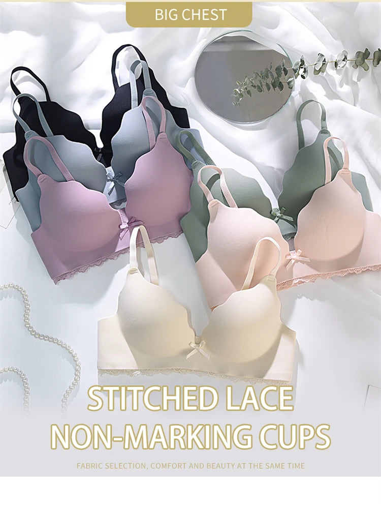 Women’s Brand Low-Cut Push-Up Bra – Soft, Comfortable Wireless Fashion Bralette