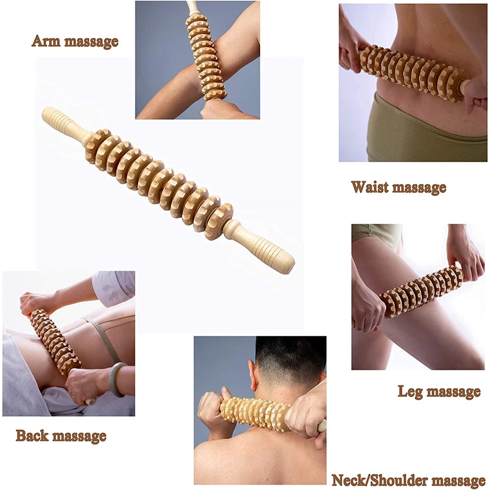 2Pcs Wood Therapy Massage Roller Tool,maderoterapia Colombiana,Lymphatic Drainage,Maderotherapy,Handheld Cellulite Trigger Point