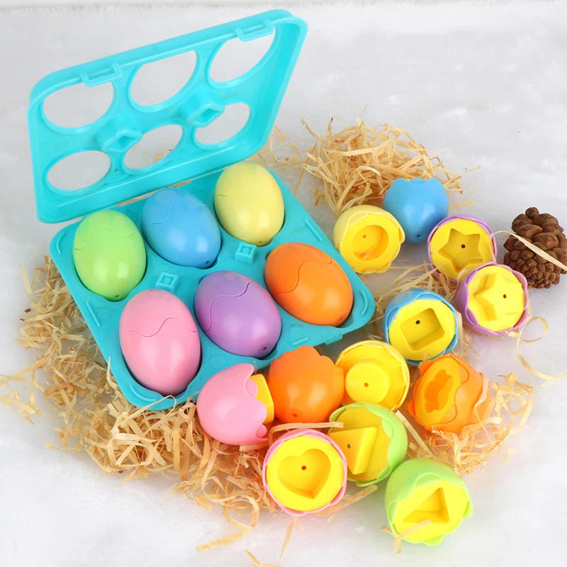 Eggs Toy 3D Puzzle Montessori Learning Education Math Toys Shape Match Smart Game For  Educational Easter Gifts
