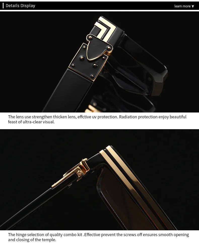 Millionaire Square Sunglasses With UV400 Protection