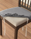 4pcs/set Stretch Dining Chair Seat Covers Jacquard Elastic Upholstered Chairs Cushion Slipcover Anti-Dirty Protector Removable