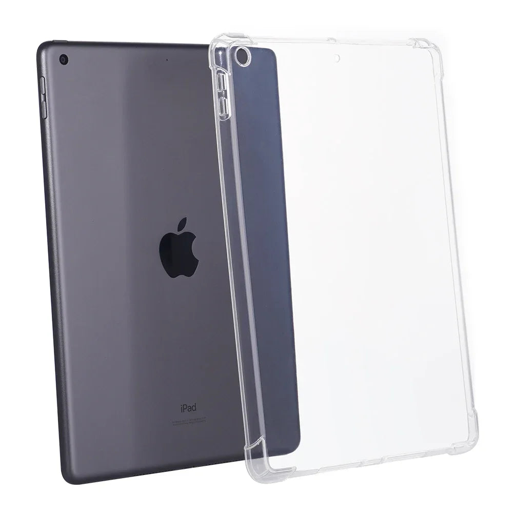 TPU Silicon Transparent Case For iPad Air 11 2024 Pro 11/13in M4 for iPad 10/9/8/7/6/5 Gen Air 4/5th 10.9 3rd 10.5 Mini 6