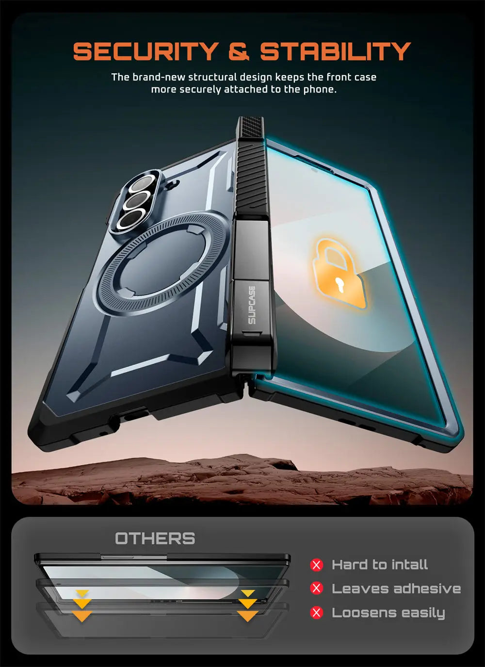 For Samsung Galaxy Z Fold 7 Case UB Grip Anti-Scratch Heavy Duty Rugged  Phone Case with Screen Protector