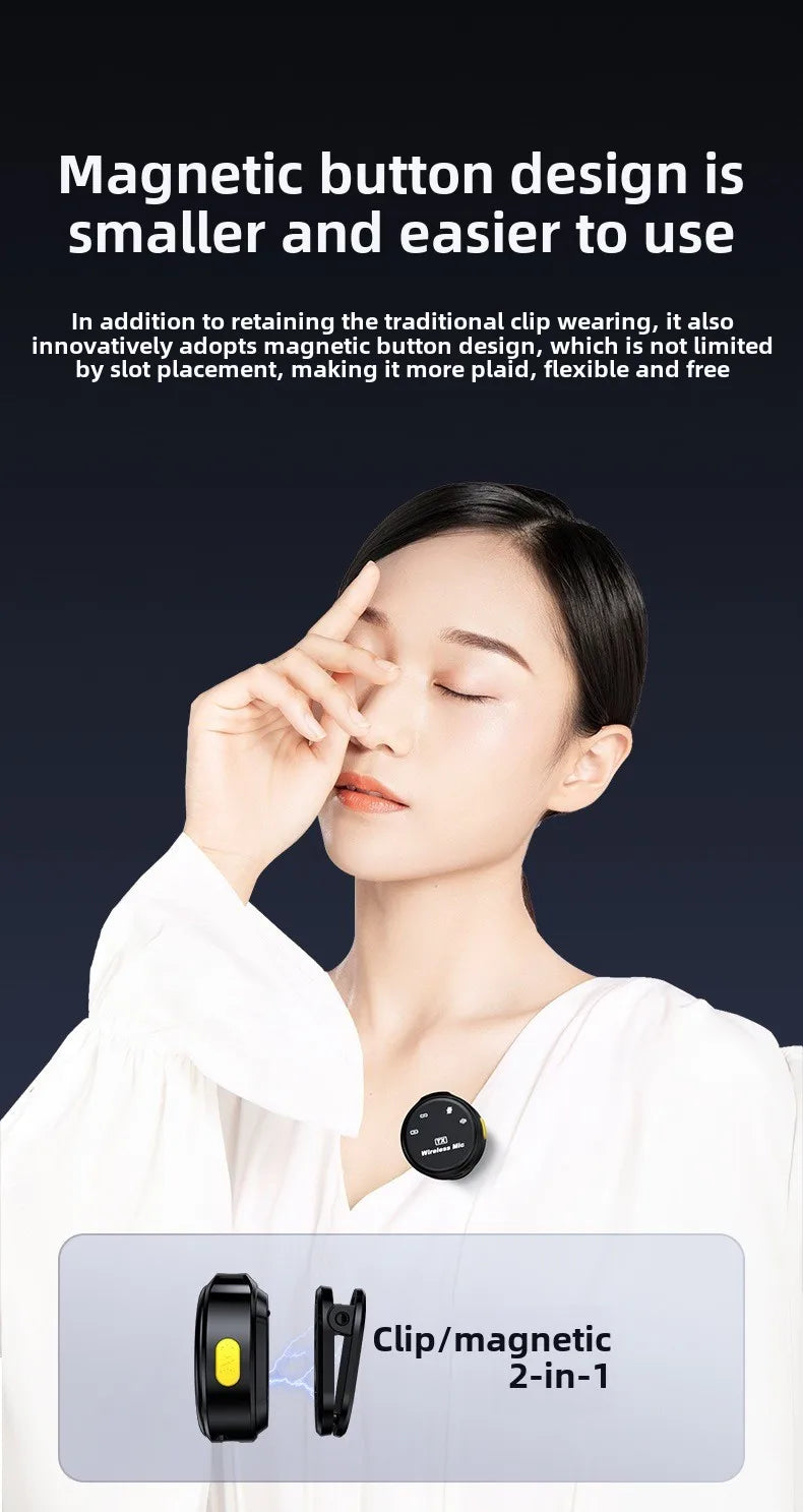 wireless lavalier microphone portable microphone suitable for iPhone, Android, mobile live streaming, game recording