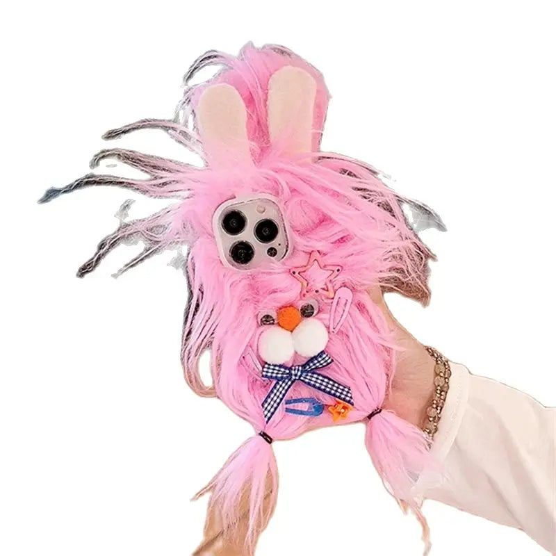 Cute Plush Monster Fluffy Halloween Case For iPhone 15 14 13 Pro Max Star Cartoon Anti-Drop Soft Protective Furry Cover