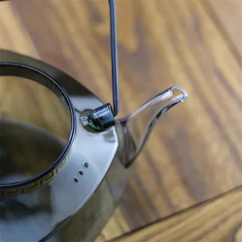 Japanese Square Heat Resistant Glass Teapot Steaming and Boiling Dual-use Lifting Beam Tea Pot Glass Kettle Kung Fu Tea Set