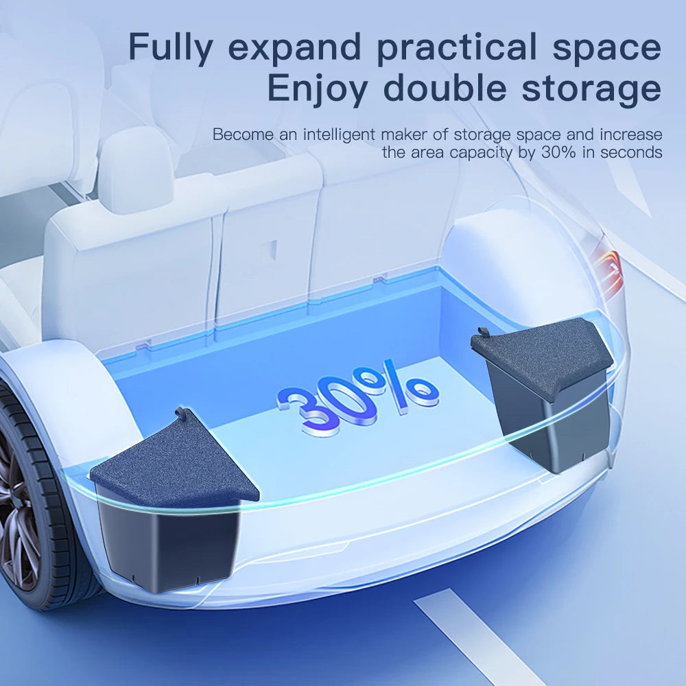 Trunk Side Storage Box Organizer for Tesla Model YL Flocking TPE Partition Storage Bin