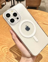 Magsafe Magnetic Transparent Cartoon Rose Flower Phone Case iPhone 16 15 14 Pro Max 16 Plus Wireless Charge Clear Funda