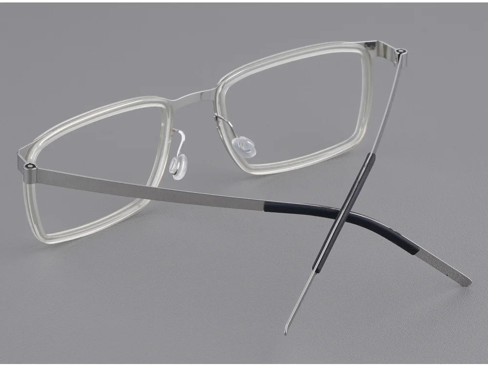 Rectangle Titanium Screwless Business Eyeglasses Frame