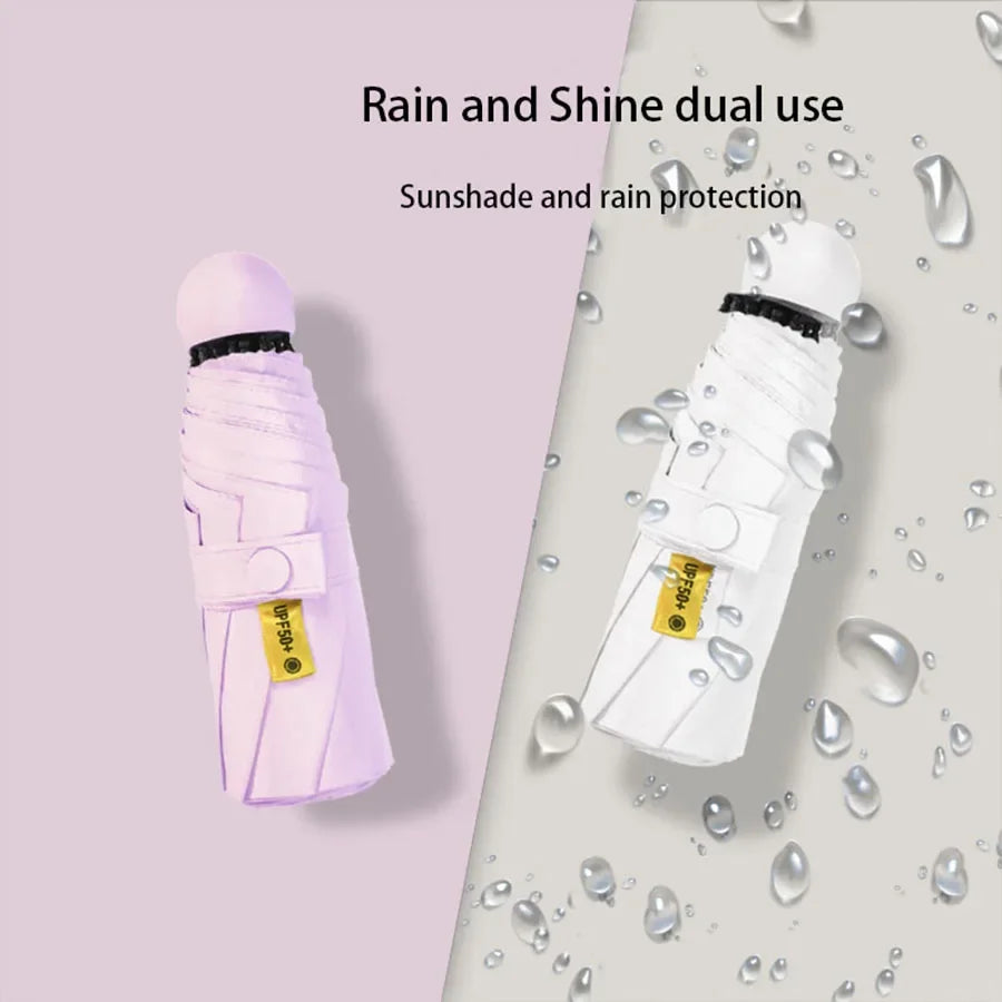 Compact Ultralight Folding Umbrella Waterproof Five Fold Portable Travel Umbrella Sun Rain Protection Umbrella