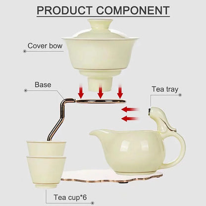 Tea Set Ceramics Tea Cup Set Magnetic Induction Brewing Infuser Teapot Classical Kung Fu Tea Set Office Fine Gift