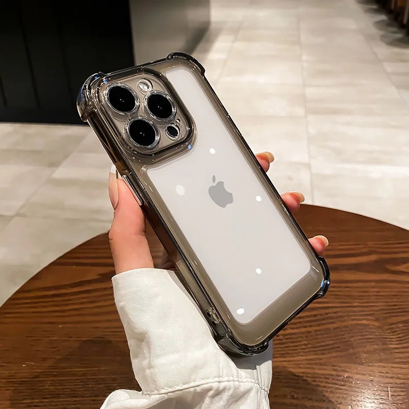 Luxury Transparent Silicone Phone Case For iPhone 17 16 15 14 Pro Max Air 16E Shockproof Soft Cover