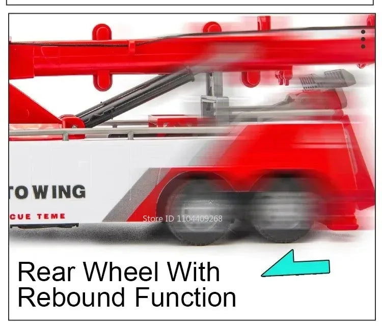 1:32 Double Hook Obstacle Clearing Car Garbage Truck Model Toy Metal Diecast Pull Back Engineering Vehicle Models Boys Gifts