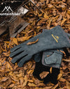 Outdoor Camping Cowhide Insulated Heat-Resistant Gloves High Temperature Resistant Kitchen Microwave BBQ Gloves