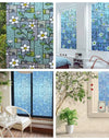 Window Film Privacy Stained Glass Film Static Cling Decorative Vinyl Removable Window Tint UV Blocking Stickers for Home Office