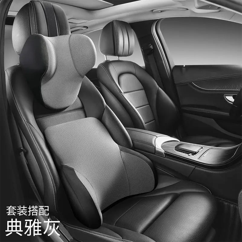 Memory Cotton Neck Pillow Car Seat Pillow Support Auto Lumbar Cushion Comfortable and Breathable Car Headrest Lumbar Support