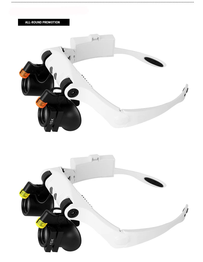 Head Magnifying Glass LED 21X Multi Lens Hands Free Magnifier