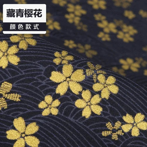 1/2/3M 23Colors Japanese Style Bronzing Cotton Fabric Kimono Clouds Cat Dog Cherry Blossoms Printed Sewing Fabric by the Meter