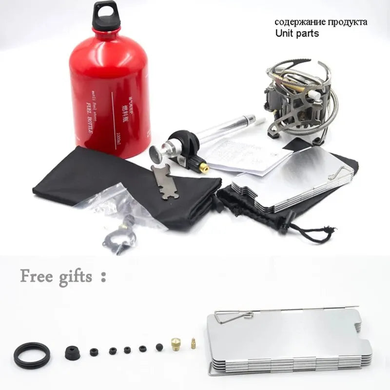 APG Portable Camping Stove Oil/Gas Multi-Use Gasoline Stove 1000ml Picnic Cooker With Windshield Hiking Equipment