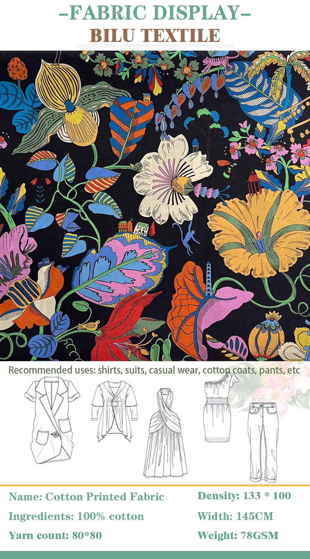 100% cotton Fantasyland Like liberty tana lawn fabric 80s Poplin printing Sewing fabric Making Dress Clothing Handmade DIY Cloth